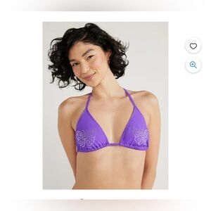 Purple Rhinestone Butterfly Bikini Set | Sparkly Y2K Swimwear (Top S / Bottom M)